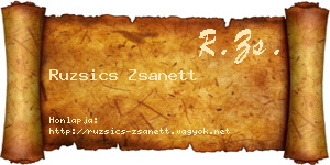 Ruzsics Zsanett névjegykártya